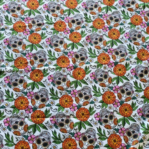 Day Of The Dead Rectangular Tablecloth Sugar Skull Floral Pattern Table Decor - Picture 3 of 9